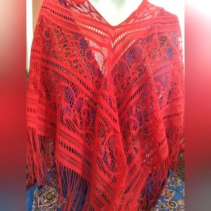 Reddish Lace Cover Shawl